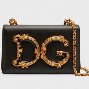 Dolce and Gabbana Baroque Small Leather Crossbody Bag